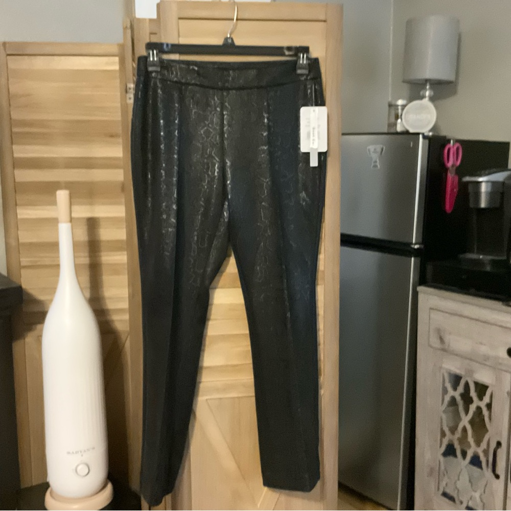 Zac & Rachel Shimmering Black Textured Pants